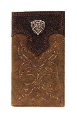 Ariat Brown Tooled Arrow Leather Rodeo Wallet