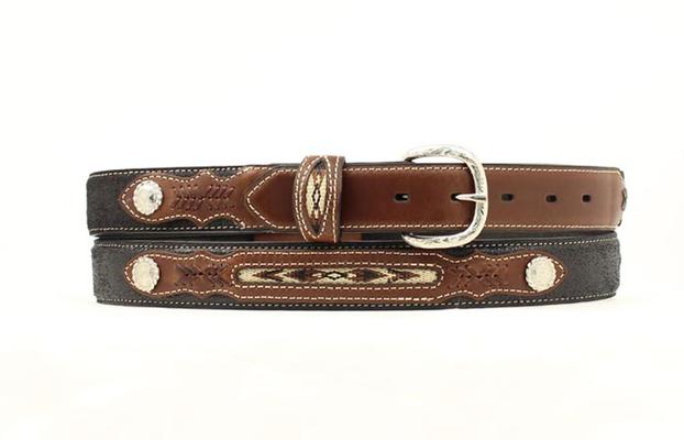Youth Nocona Leather Apache Belt with Concho Accent