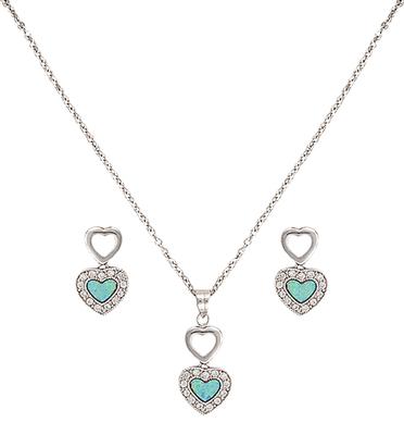 Montana Silversmiths Opal Heart  InchRiver Lights in Love Inch Jewelry Set