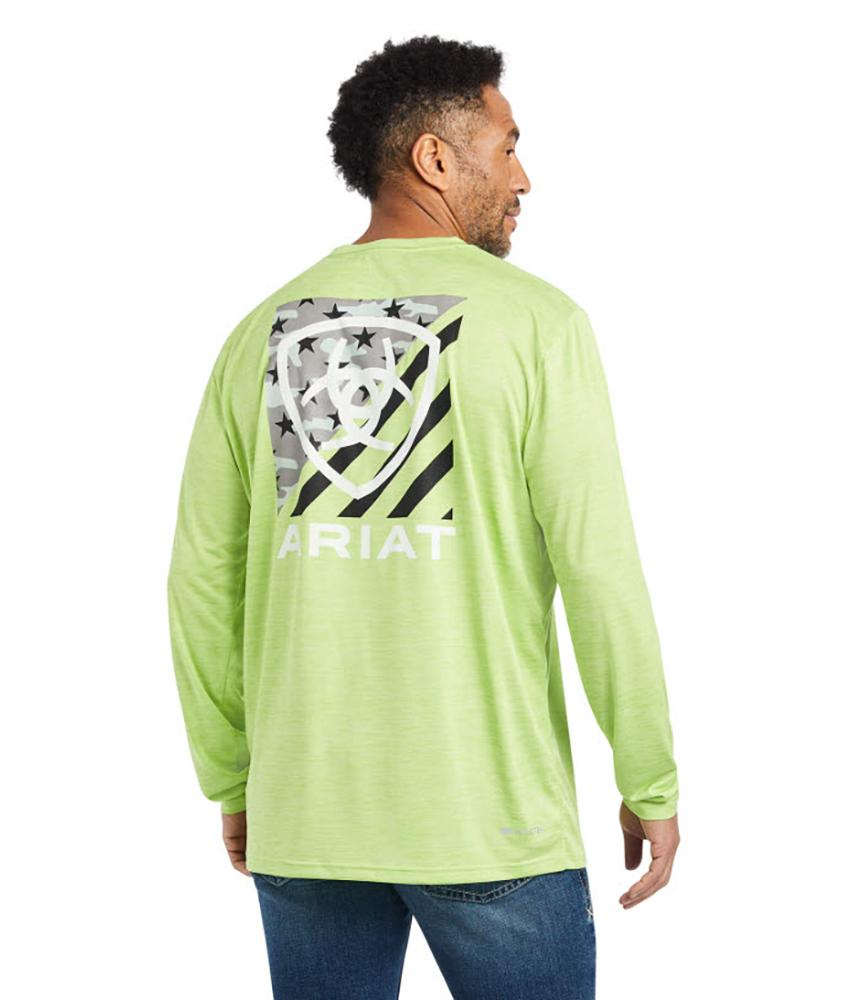 Ariat Charger Americana Green Heather Long Sleeve Tee