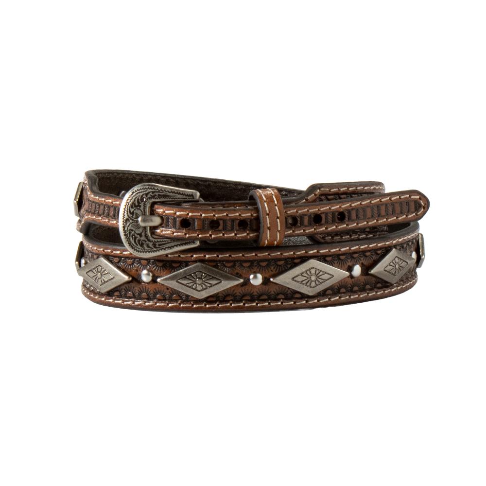 3D Western TriConcho Taper Leather Hatband
