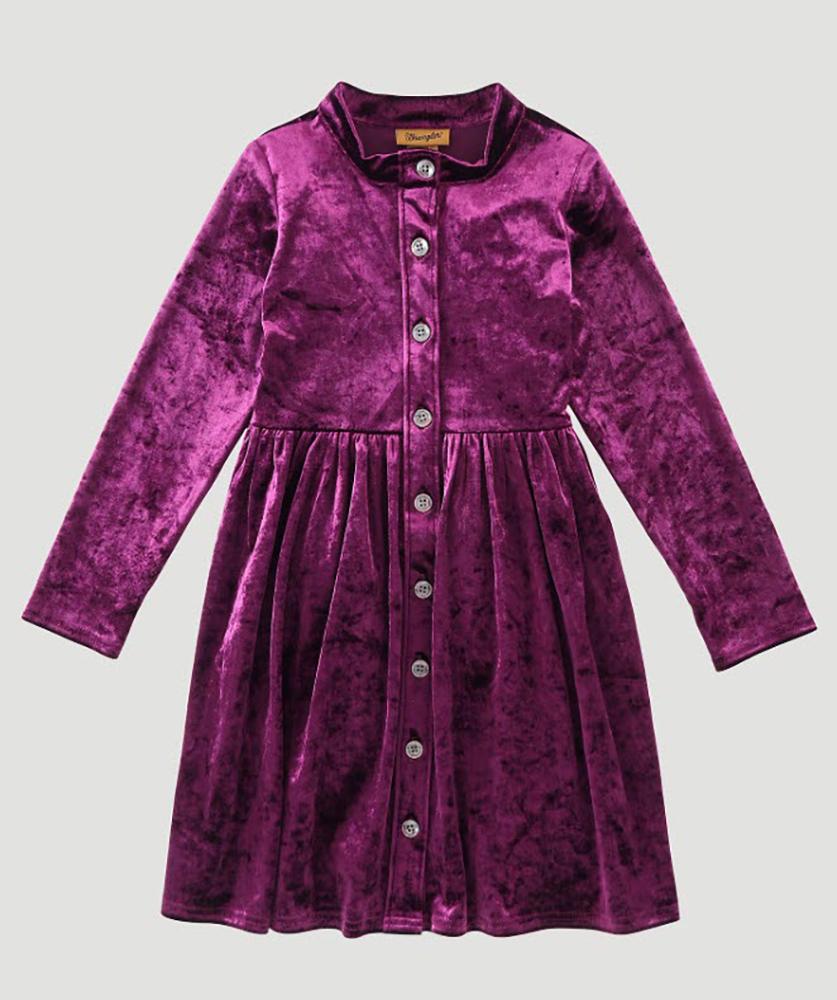 Wrangler Girls Purple Velvet Dress