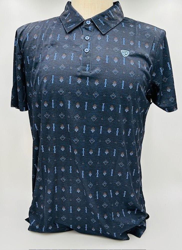 Rock  Roll Geo Printed Mens Polo Shirt