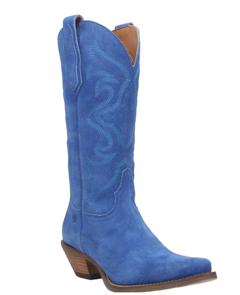 Dingo Out West Blue Suede Fashion Snip Toe Boots