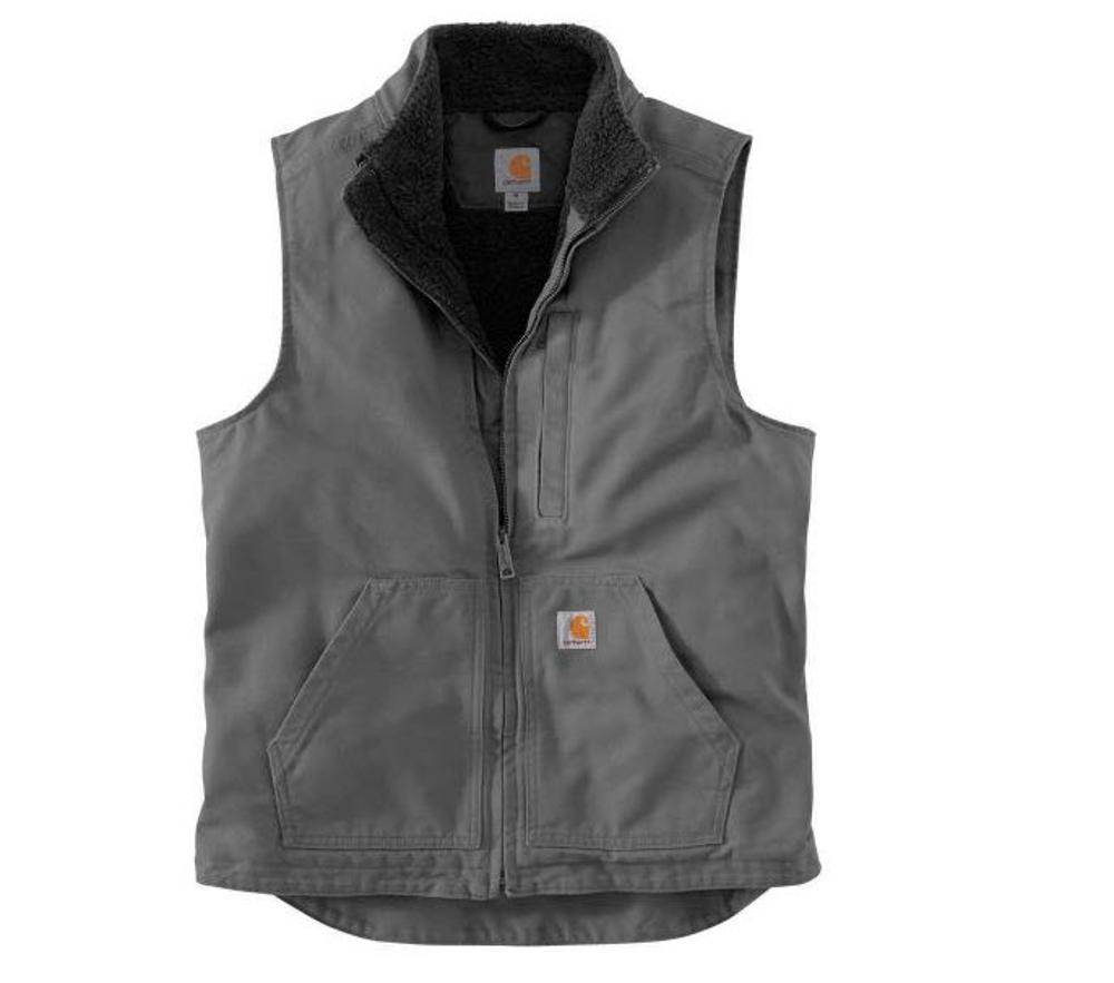 Carhartt Mens Sherpa Lined Washed Loose Fit Duck Vest