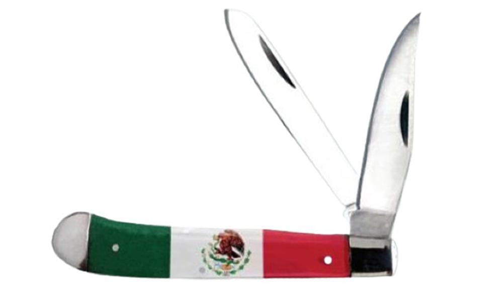 Pearlized Mexican Flag Pocket Knife